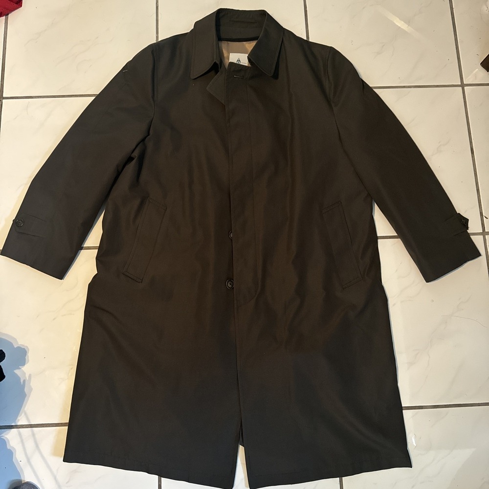 Austin Reed Trench Coat Men's Sz 44R  Removable Wool Liner EUC Gray